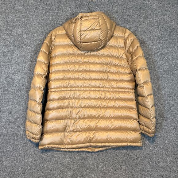 Uniqlo Jacket Womens XL Beige Ultra Light Down Puffer Zip Hooded Cinched - Picture 10 of 11